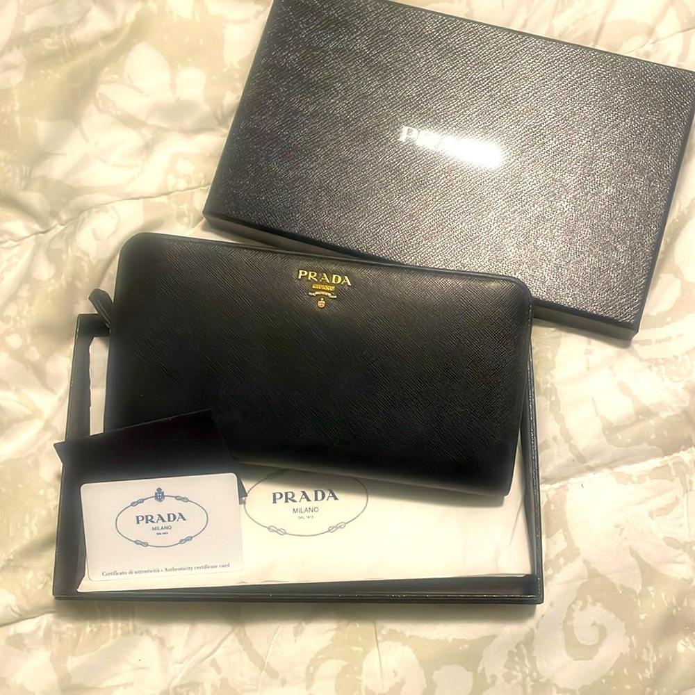 Prada Saffiano Leather Continental Wallet